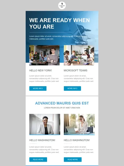 Modern business portfolio welcome email template